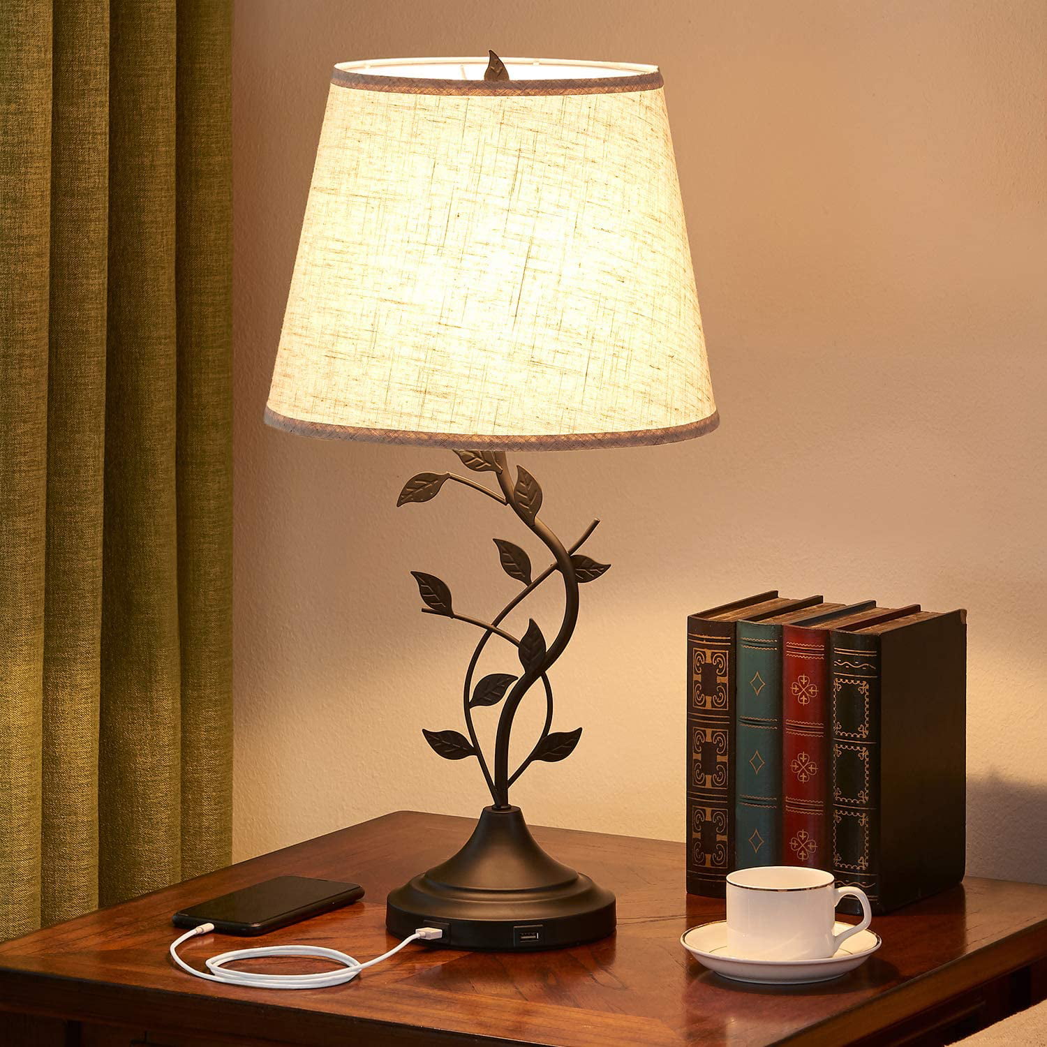 Bedside Table Lamps With Usb Charger - Amazon.com: Bedside Table Lamp
