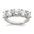 thumbnail image 1 of 925 Sterling Silver Cubic Zirconia Cz 5 Stone Ring Fiançailles Fantaisie Mariage Simple Rangée, 1 of 6