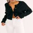 thumbnail image 2 of Women‘s Long Sleeve Cropped Cardigan in Cable Knit with Button Closure, 2 of 5