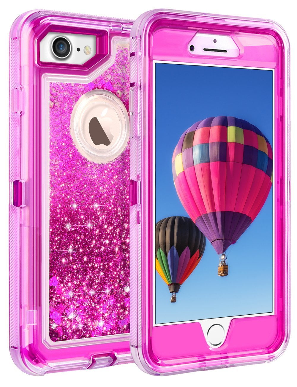 Apple IPhone 8 / IPhone 7 Tough Defender Sparkling Liquid Glitter Heart