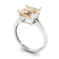 thumbnail image 2 of 2.5 ctw Solitaire Anniversary Ring for Women | Asscher Cut Natural Morganite | Hyperallergenic Solid 18K White Gold, 2 of 5