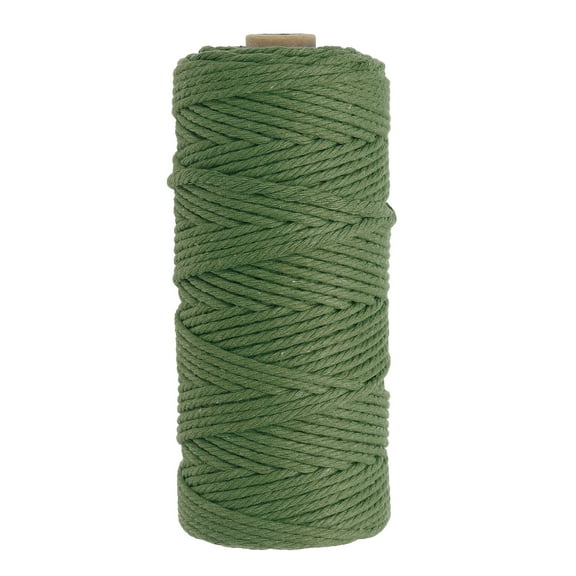 Uxcell 3 mm x 109 Yard Macrame Cord Soft Cotton Colored Macrame Crafts Yarn Rope, Deep Green
