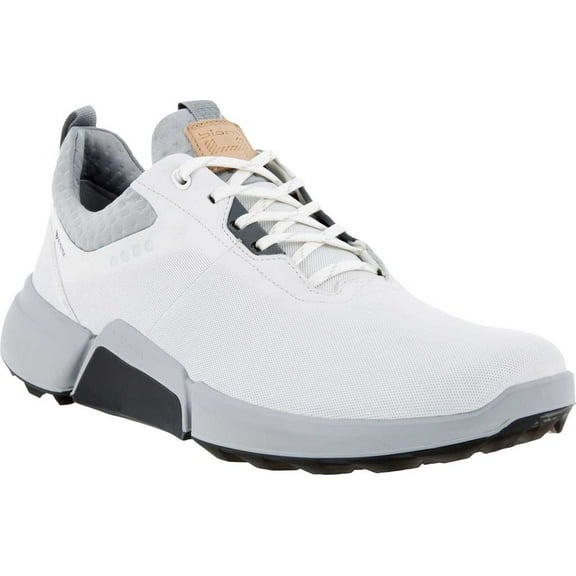 Men's ECCO BIOM Hybrid 4 GORE-TEX Golf Sneaker White/Concrete Dritton Leather 42 M