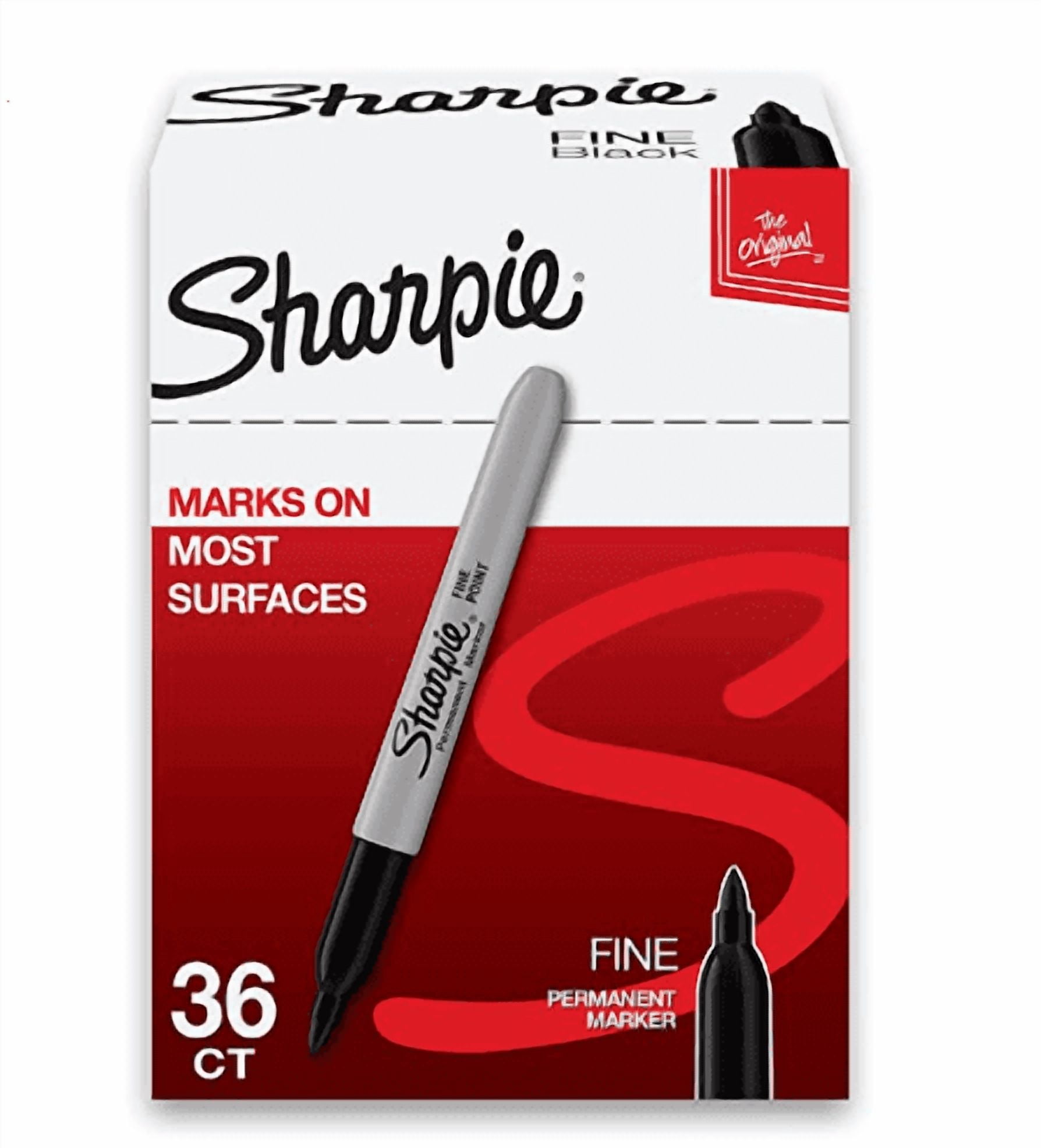 Sharpi.e Permanent Markers Pen, Fine Point, Black, 36 Count
