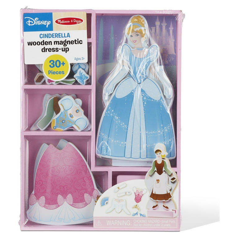 Melissa Doug Disney Cinderella Magnetic Dress Up Wooden Doll Pretend Play Set 30 pcs