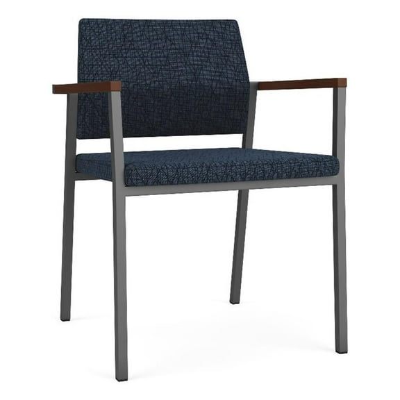 Avon Reception Waiting Guest Chair UPH Seat Back / Charcoal Steel / Blue
