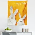 thumbnail image 1 of Easter Tapestry, Happy Easter Bunnies on a Warm Toned Background Abstract Animal Design, Fabric Wall Hanging Decor for Bedroom Living Room Dorm, 5 Sizes, Orange Coconut Brown, by Ambesonne, 1 of 1