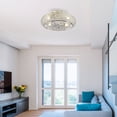 thumbnail image 3 of 20'' Crystal Ceiling Fans with Remote, Flush Mount Ceiling Fan with Light, Chandelier Fan 6 Speed DC Motor Reversible Ceiling Fan For Living Room Bedroom.--NOT INCLUDED BULB, 3 of 13