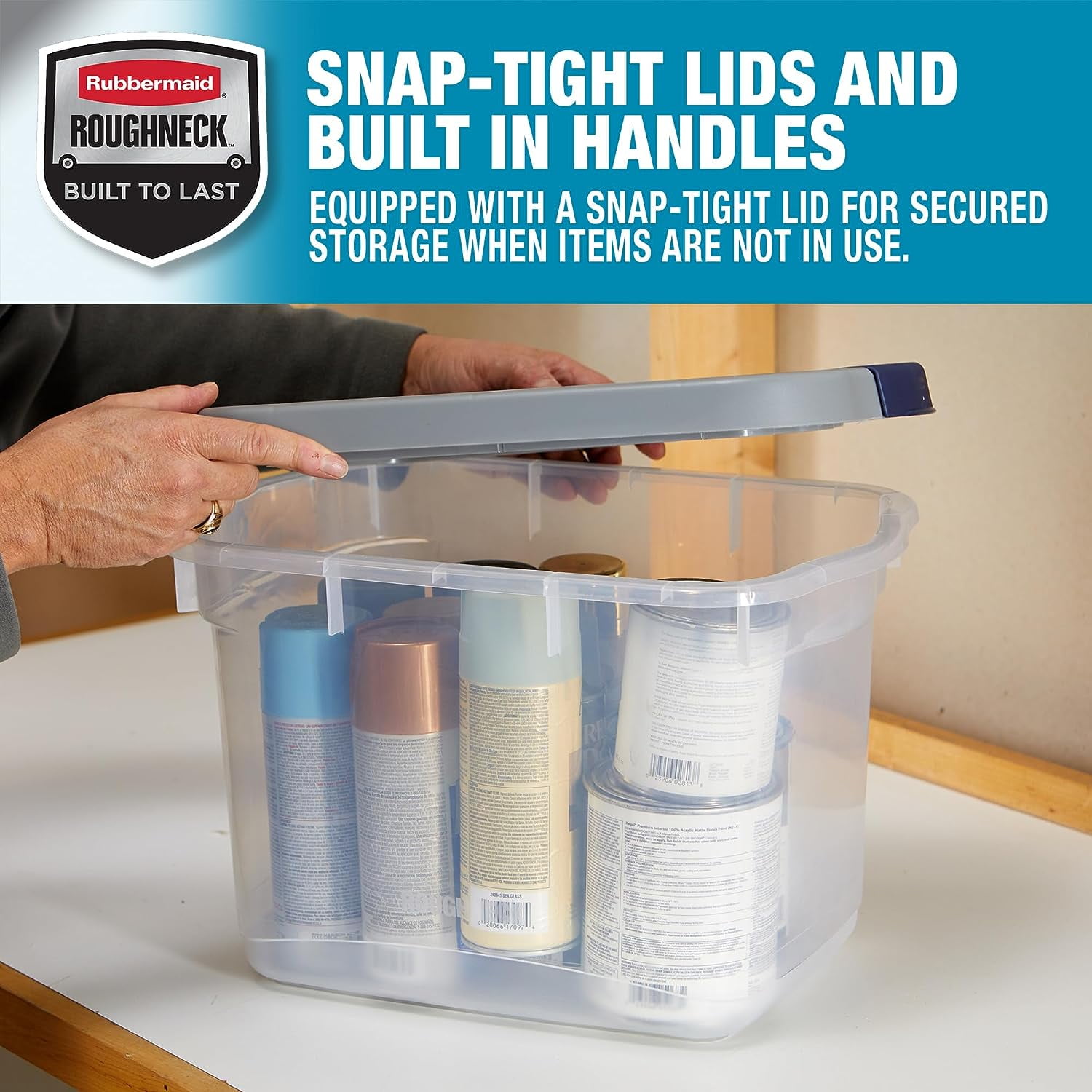 Rubbermaid Roughneck 31 Qt/ 7.75 Gal Clear Stackable Storage Containers  w/Grey Lids, 6-Pack RMRC031003 - The Home Depot