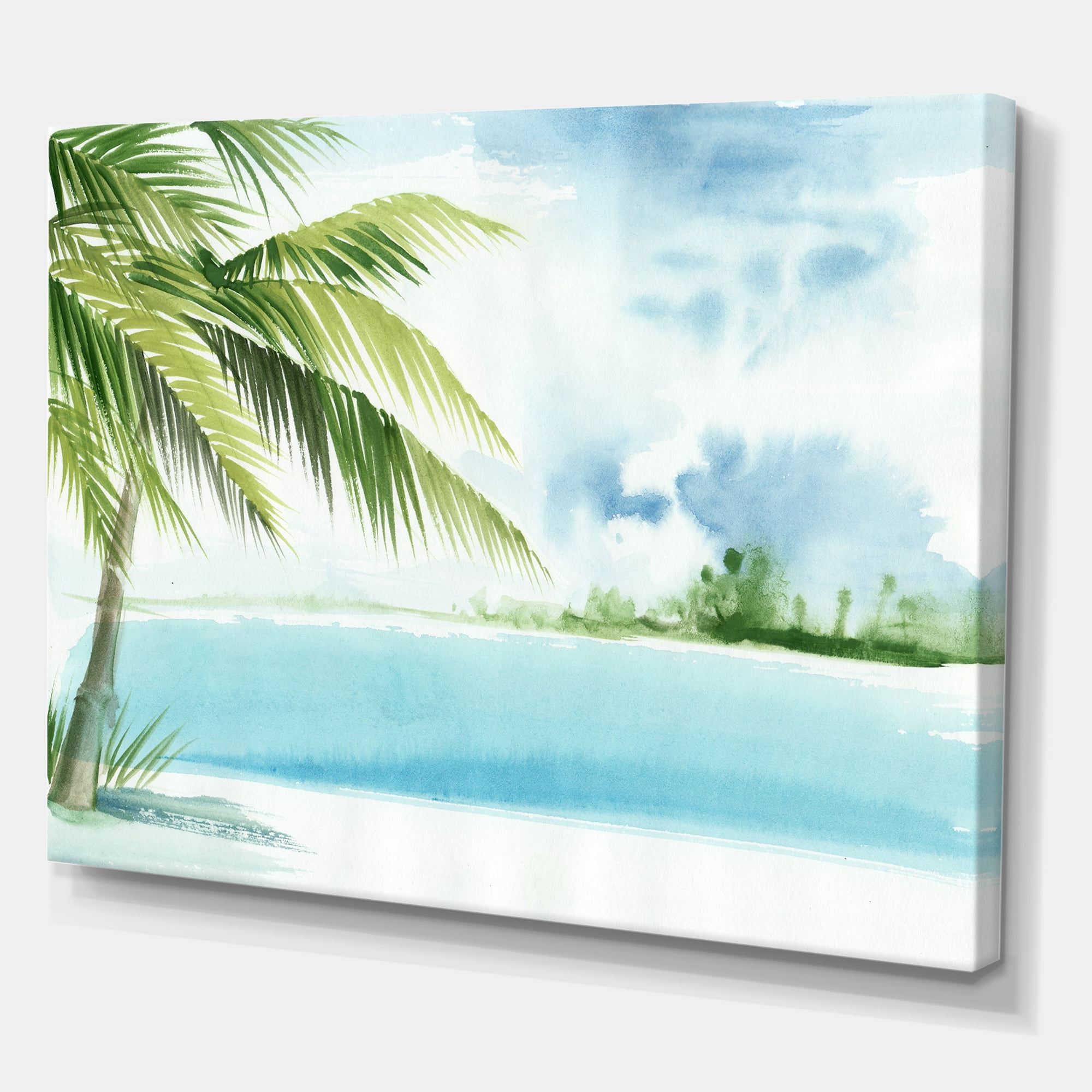 Designart ' Palm Beach Resort At Sunrise I ' Nautical & Coastal Canvas Wall Art Print
