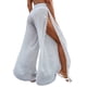 thumbnail image 5 of Txlixc, pantalones de playa para mujer, doble cara, corte alto, copo de nieve, bola de piel, adornado, cintura alta, pantalones para cubrir abdominales Txlixc  Estilo de ocio, 5 of 6