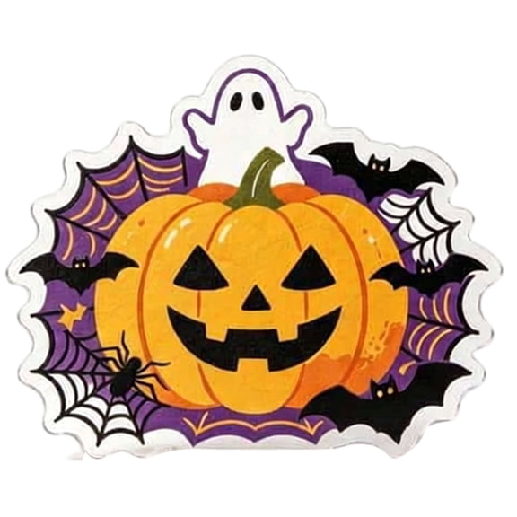Ailezt Halloween Decor Halloween Acrylic Hanging 4 Different Designs 15cm Cute Pumpkin Skeleton Pendant Trick Or Party Window Door Hanging OPP Packagin