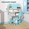thumbnail image 4 of Dapmiu Study Desk & Chair Set for 7-12 - Adjustable Height with Storage Drawer, Steel Frame Construction & Breathable Chair (Blue), 4 of 8