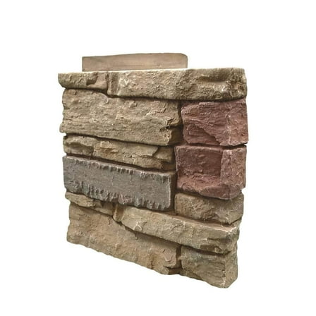 Stacked Stone Desert Sunrise 12 in. x 1.375 in. x 12 in. Faux Stone Siding Right Corner Panel