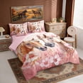 thumbnail image 2 of Erosebridal Farm Horse Twin Bedding Sets, Pink Flower Butterfly Bedding Comforter Set for Girls, 2 of 6