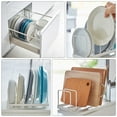 thumbnail image 4 of Volkmi 1pcs Metal Kitchen Storage Drainer Dish Rack Black, 4 of 8