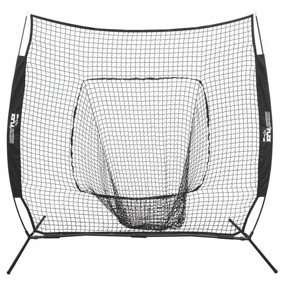 Champion Sports Baseball Softball Net: Rhino Flex Baseball / Softball Pitching and Batting Training Net - Portable Hitting and Throwing Practice Net