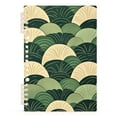 thumbnail image 7 of FORMRS 1-Subject Spiral Notebook 8" x 5" College Ruled 60 Refillable Sheet A5 Hard Cover, 2 Pack, Green Abstract Shapes, 7 of 7