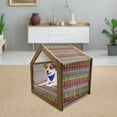 thumbnail image 3 of Prehistoric Pet House, Aztec Culture Pattern Borders Ornate Tribal Animal Print, Outdoor & Indoor Portable Dog Kennel with Pillow and Cover, 5 Sizes, Multicolor, by Ambesonne, 3 of 5