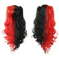 thumbnail image 7 of Eandarui Womens Anime Lolita Curly Multi-color Clip on Ponytails Costume Wig for Halloween Cosplay Black&Red One Size, 7 of 7
