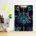 thumbnail image 5 of FMSHPON Neon Boho Floral Clipboard Hardboard Wood Nursing Clip Board and Pull for Standard A4 Letter 13x9 inches, 5 of 7