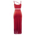 thumbnail image 5 of Gibobby Vestidos Casuales para Mujer Chaleco corto sin mangas sin ombligo de color sólido para mujer Traje de vestir con borlas de cintura alta con tira(Rojo,G), 5 of 5