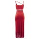 thumbnail image 5 of Gibobby Vestidos para Mujer Chaleco corto sin mangas sin ombligo de color sólido para mujer Traje de vestir con borlas de cintura alta con tira(Rojo,CH), 5 of 5