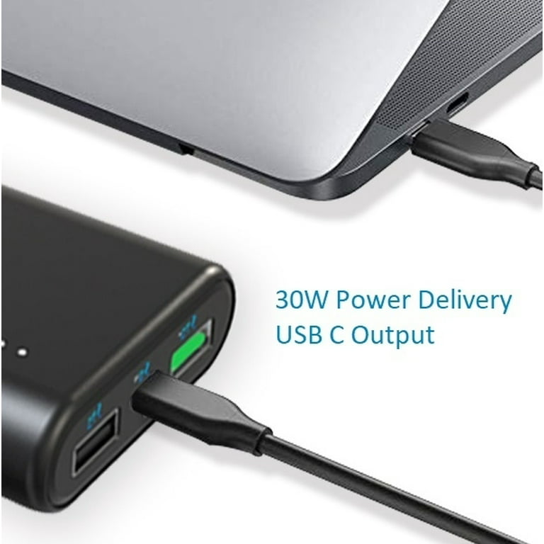 Techsmarter 20000mAh 30W Power Delivery USB C PD Laptop Portable Charger.  Compatible with MacBook, iPad, iPhone, Samsung, LG, Moto 