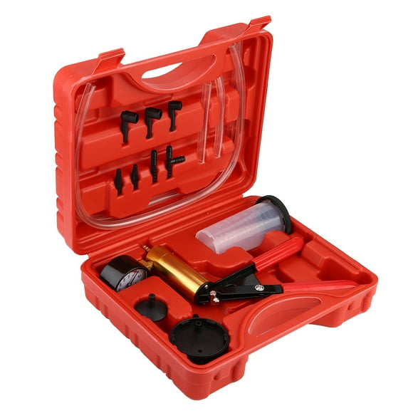 Aramox Auto Hand Held Vacuum Pump Pressure Tester Kit Brake Bleeder Test Tool Fluid Reservoir Test