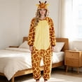 thumbnail image 2 of DHFJKG Unisex Adult Giraffe Onesie Pajamas Plush One Piece Halloween Sleepwear Homewear, 2 of 4