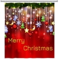 thumbnail image 3 of 84x72inch Merry Christmas Shower Curtain for Bathroom Festival Decoration Pine Fir Tree Glitters Christmas Tree Decorations Xmas Celebration Red Bathroom Bathtub Curtain Decor with Hooks, 3 of 5