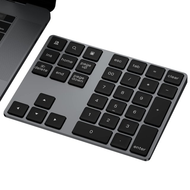 Tecla numérica Bluetooth JOYEKY de aluminio recargable con 34 teclas
