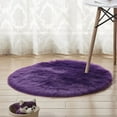 thumbnail image 4 of Tapis de Salon Rond Imitation Laine Européenne Diamètre 60 Violet, 4 of 10