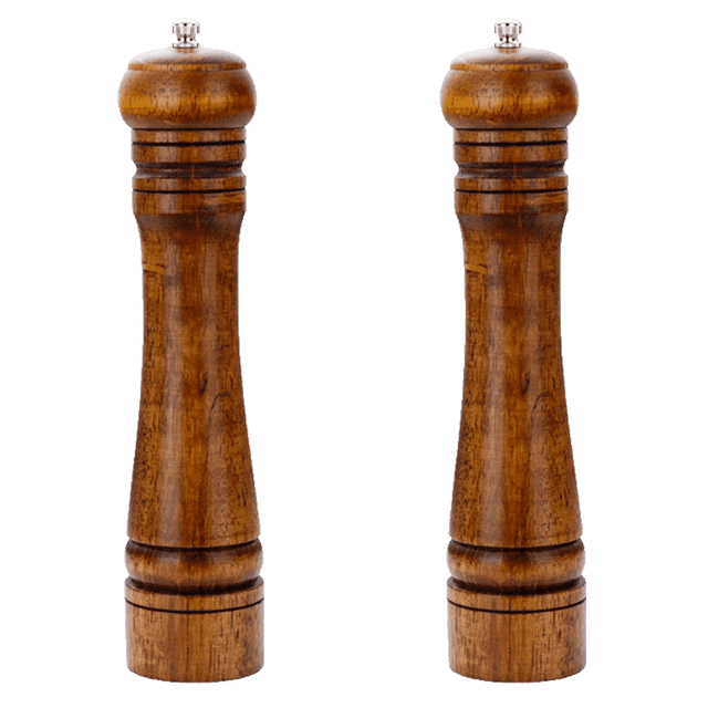 Molinillo de madera para sal y pimienta, molinillo de pimienta y salero, conjunto de madera con núcleo de cerámica, 2 uds.