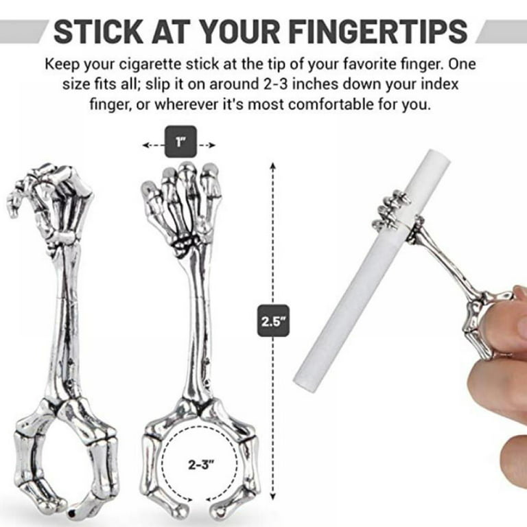 Cigarette Holder Ring Finger Holder Skeleton and Hand-Shaped