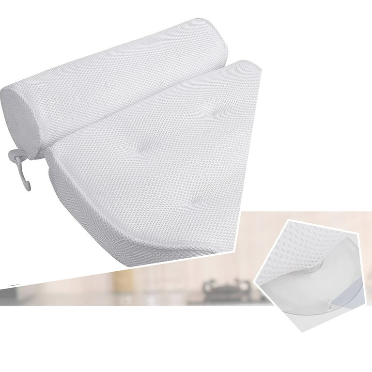 Hawbath Ultra-Soft Bath Pillow Neck and Back Support with 6 Suction Cups