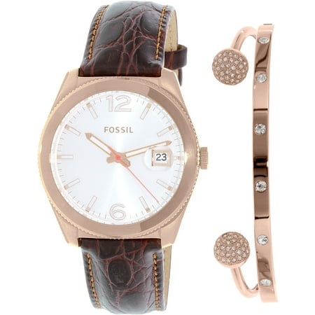 Fossil Women's Perfect Boyfriend ES3770SET Brown Leather Quartz Watch