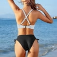 thumbnail image 3 of Womens Swimsuits Women High Waisted Bikini Sets Backless Strap Two Piece Swimsuits Cut out Bathing Suit Summer Swimwear Black S, 3 of 5