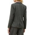 thumbnail image 3 of INSPIRE CHIC Women's Houndstooth Plaid Blazer Work Business Casual Suit Jacket for Fall S Black Grey, 3 of 5