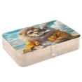 thumbnail image 3 of BZSMCE Leather Jewelry Box - Rectangular Lion’s Summer Escape Pattern 8.27x5.5x1.78in Beige, 3 of 8