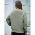 thumbnail image 5 of Female Long Sleeve V Neck Pullover Sweater Oversized Chunky Knitted Loose Jumper Sweaters Green M, 5 of 6
