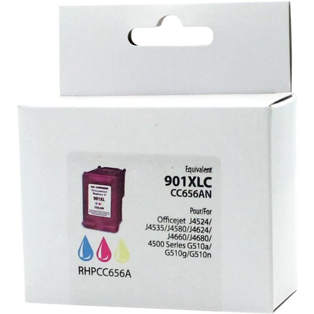 Neutral Box Ink Cartridge - Remanufactured for Hewlett Packard CC656AN / 901XL - Color