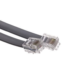 Silver Satin Phone - Cable Wholesale 8102-66207 7 ft. 6P & 6C Telephone Cord Voice, RJ12 Silver Satin - Reverse