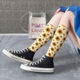 thumbnail image 5 of Rateoe Sunflowers And Bee Pattern Women’s Knee High Crew Socks,Trouser Socks Comfortable, Breathable, Moisture-Wicking and Soft, 5 of 6