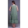 thumbnail image 3 of Bimba Bleu Sarcelle Poussiéreux Papillons Rayé/à Pois et Coloré Mi-Mollet Vêtement de Nuit Femme Coton Imprimé Sans Manches Robe de Nuit Maxi Taille Très Grande, 3 of 6
