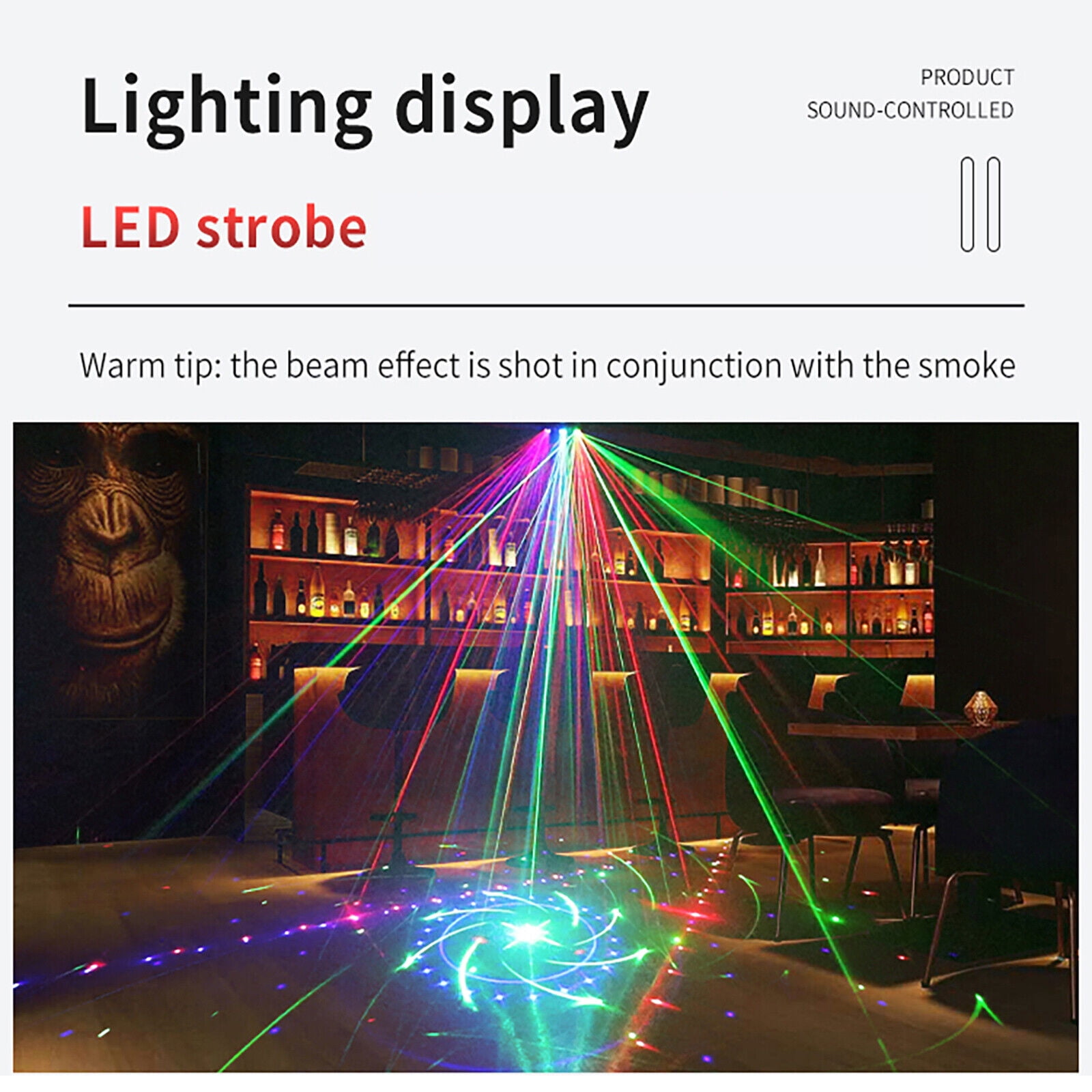 TFCFL Proffessional 21 Eyes RGB LED Laser Beam Scanner Projector DJ Party Stage Laser Light Show DMX Remote Control