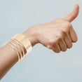 thumbnail image 2 of 4Pcs Metal Cuff Bangle Bracelet Open Wide Bracelets Adjustable Wrist Cuff Wrap, 2 of 7