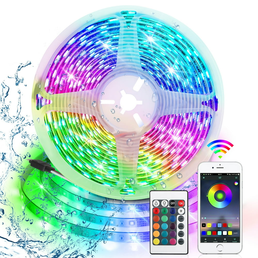 LED Strip Lights 16.4/32.8Ft Bluetooth with Music Sync, Waterproof
