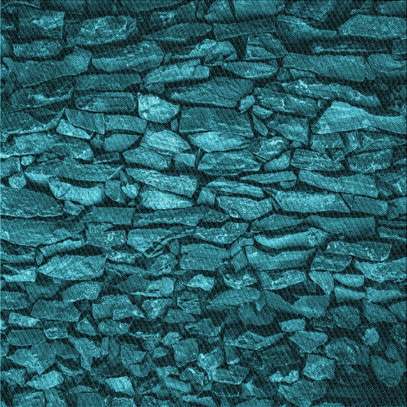Ahgly Company Indoor Square Patterned Dark Turquoise Green Area Rugs, 5' Square
