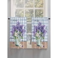 thumbnail image 5 of Purple Lavender Bathroom Window Curtain, Spring Daisy Butterfly Plants Watercolor Blue Light Filtering Coffee Kitchen Curtains, Bedroom Living Room Curtains 2 Panel 84"x45", 5 of 6